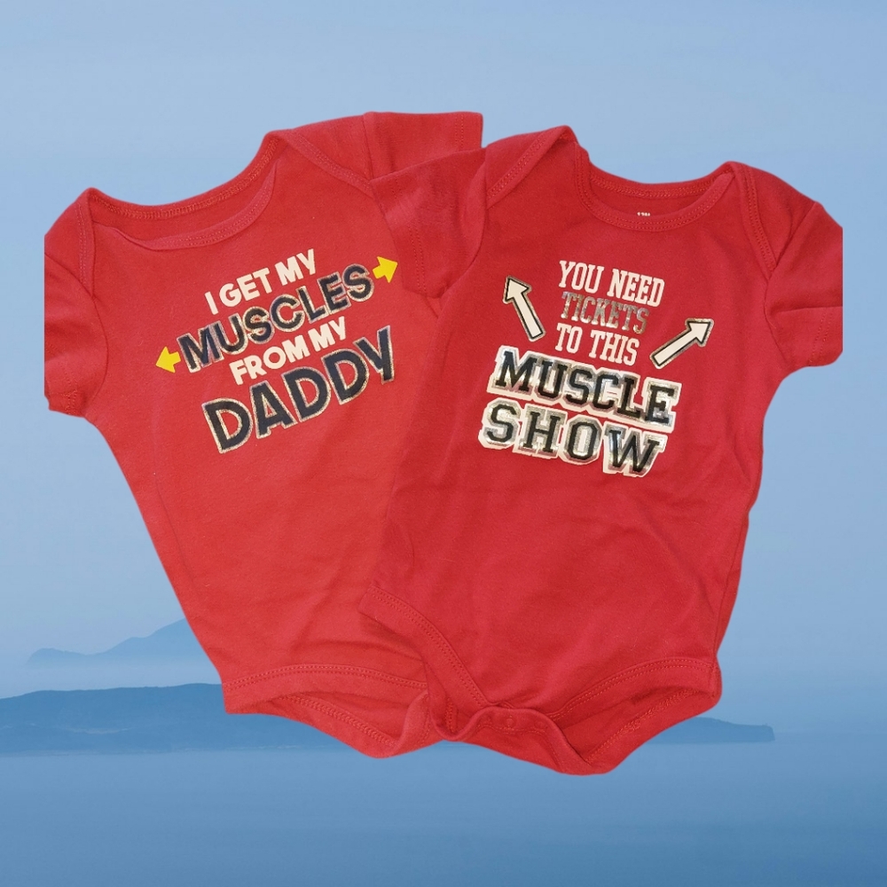 12M Red Bodysuits- Cute!